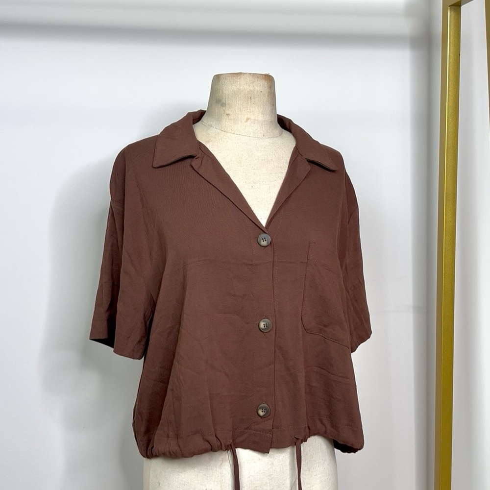 Moa Moa Chocolate Button-Down‎ Women's Shirt